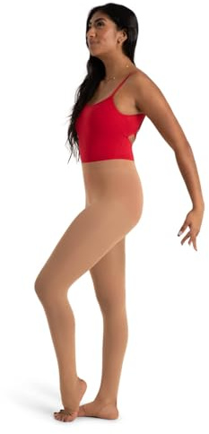 Capezio Ultra Soft Self Knit Waistband Stirrup Tight, Caramel, 3X4