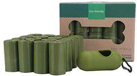 XDKS Greener Walker Kotbeutel für Hundeabfälle, 300 Stück, extra dick, stark, 100% auslaufsicher, biologisch abbaubar, Hundekotbeutel (20 Rollen, Lavendel)