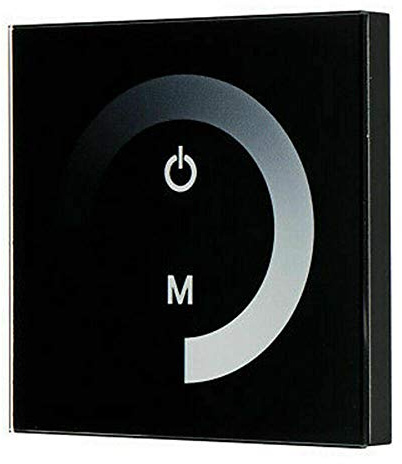 Interruptor de luz LED táctil de luz inteligente regulador de intensidad de pared de vidrio templado panel 12-24V