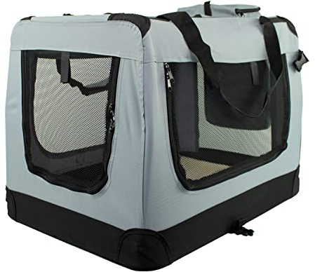 Mobiclinic® Pets, Hundebox, Balú, Europäische Marke, Transportbox Katze, Hund, Faltbar, Atmungsaktiv, 2 Taschen, Gepolsterter Boden, Größe l, Unterstützt bis zu 15 kg, 70x52, 5x50cm