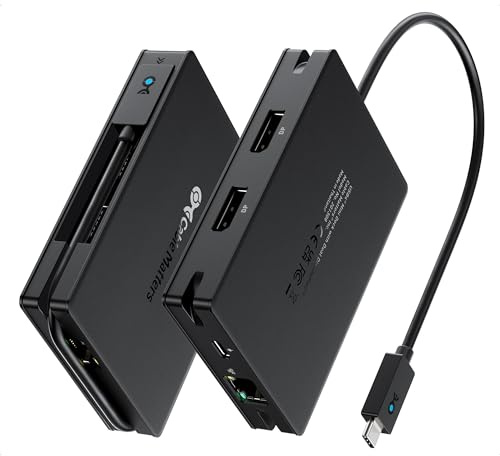 Cable Matters 8-i-1 Bärbar 40 Gbps USB4-Hubb med Dubbel DisplayPort | 1x 4K@240Hz / 2x 4K@60Hz DisplayPort, Gigabit Ethernet, 100 W laddning, begränsat macOS skärmstöd