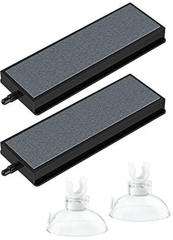 Pawfly Aquarium 10 cm Luftstein Stab Quader Blasendiffusor Auslöser mit Saugnapf Klemme Zubehör für Nano Luftpumpen kleine Eimer und Aquarien, 2er-Pack