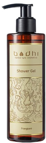 BODHI® Gel douche nettoyant doux au frangipanier 250 ml pour femme avec un beau parfum floral de Plumeria Alba, 98 % naturel et végétalien