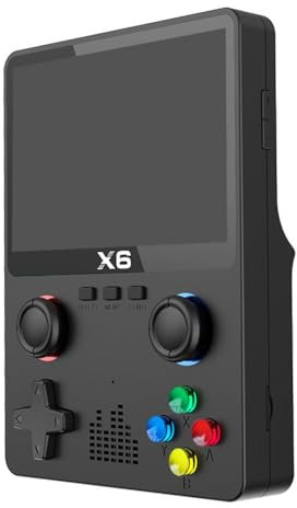 Nuziku X6 Handheld Games Consoles, 32Bit Gameboy Emulator Built In 10000+ Games, Support 11 Emulators,TF Card Expansion, 3.5 Inch HD Screen Hand Held Game Consoles Supports Two-Player