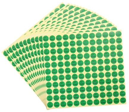 QUARKZMAN Adesivi con Approvazione QC Etichette Adesive di Forma Rotonda 13 x 13mm per Controllo Qualità Inventario Stock Magazzino 45pz Verde
