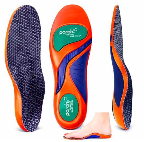 Goofort Plantar Fasciitis Gel Insoles Arch Support Orthotic Insole 7-Times-Shock-Protection 3D-Xpain™-Poron for Heel Pain Metatarsal Orthopedic Flat feet Sports Work Comfort Women Men Shoe Inserts