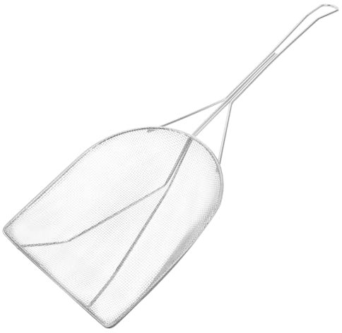 Ciieeo 1pc Stainless Steel Oil Filter Strainer Spoon, Square Mesh Skimmer for Deep Fryer, Oil Residue Spoon for Frying Chicken and Chips, 304 Stainless Steel, 18.2 Inches Long, Silver