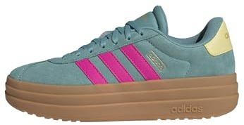 adidas Women's VL Court Bold Shoes, Powder Teal/Shock Pink/Powder Yellow, 5 UK