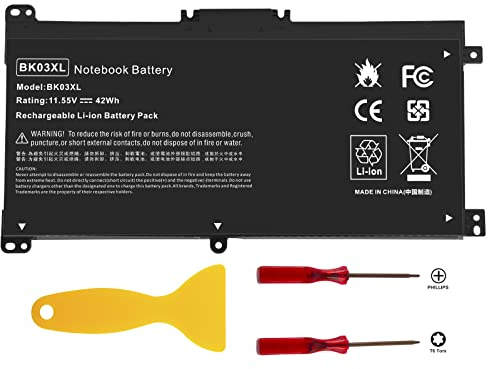 ASUNCELL 11.55V/42Wh BK03XL Batterie d'ordinateur Portable pour HP Pavilion X360 Convertible 14 14m 14-ba0xx 14-ba1xx 14-ba2xx 14m-ba0xx 14m-ba1xx 14-BA000 14-BA100 14-BA200 14m-ba000 Series