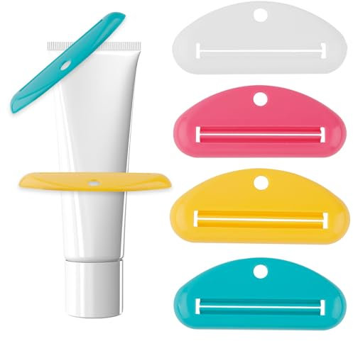 8 Pezzi Spremitubo per Dentifricio, Rullo Spremitore Tubetti in Plastica Colori Assortiti Attrezzo Clip Dentifricio per Bagno Casa (Colore 3)