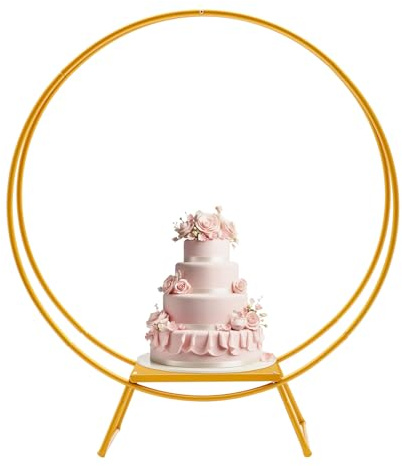 Cerchio centrale in metallo floreale, 80 cm, doppio anello, max. 5 kg, centrotavola floreale con supporto, grandi anelli in metallo con supporto per decorazioni fai da te per tavoli da matrimonio