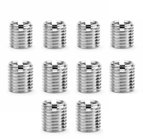 10 inserti filettati da M8 a M10, altezza 10 mm, in acciaio inox (INOX), adattatore per riparazione e riduzione di filettature interne, passo 1,25/1,5 mm PUNTO ES LIGHTING