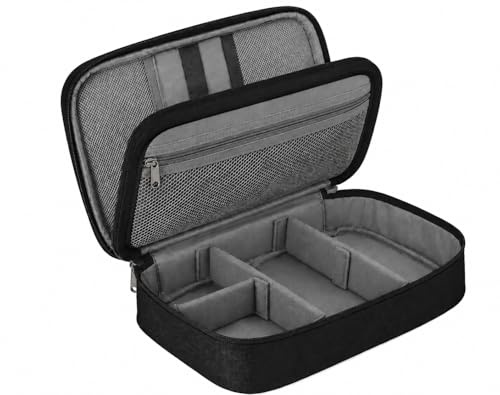 Genérico Estuche Organizador de Cables y Cargadores para Viaje, Bolsa Tech de Doble Compartimento con 2 Cremalleras, para Powerbank, USB, Auriculares y Accesorios Electrónicos