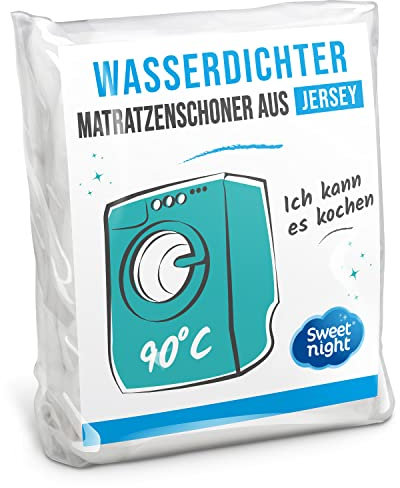 Sweet Night Sweetnight - Matratzenschoner 140x190 cm | wasserdichte und mikroatmungsaktive Matratzenauflage | Sanft und leise | Waschbar bei 90°C, Weiß