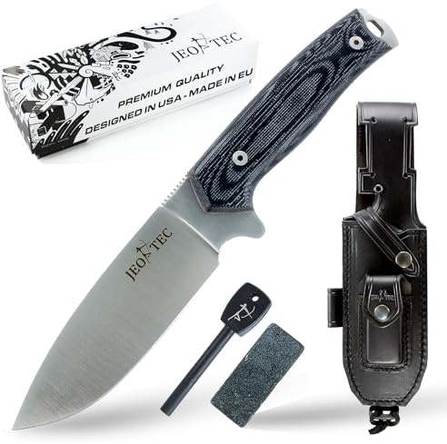 JEO-TEC Nº21 Outdoor-kniv Survival Bushcraft Camping Vandring jakt och fiskekniv - BÖHLER N690C stainless steel - Mikarta - Gjord i Spanien