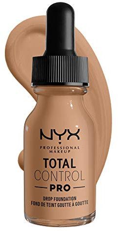 NYX Professional Makeup Total Control Pro Drop Foundation, Flüssiges Make up, Individuelle und aufbaubare Deckkraft, Vegane Formel, True-to-Skin Finish, 13 ml, Farbton: Classic Tan