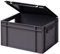 1a-TopStore Stabile Profi Aufbewahrungsbox Stapelbox Eurobox Stapelkiste mit Deckel, Kunststoffkiste lieferbar in 5 Farben und 21 Größen für Industrie, Gewerbe, Haushalt (grau, 40x30x22 cm)