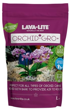 Lava-Lite Orchid Gro+ Orchid potting mix for Healthy Blooms and Growth, Orchid Care, Orchid feed ideal for home grown Orchids and indoor collections Available in 1 Ltr or 3 Ltr (1 Litres)