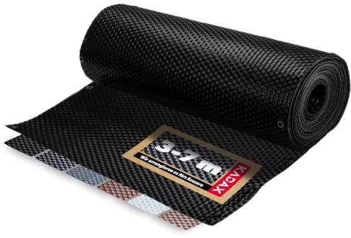 KADAX Schermo di Privacy Balcone, terrazza, Recinzione, Tappetino per la Privacy a Prova di Tempo Realizzato in PE-Rattan, Copertura Balcone con Cavi -Nero (0,9 m x 6 m)