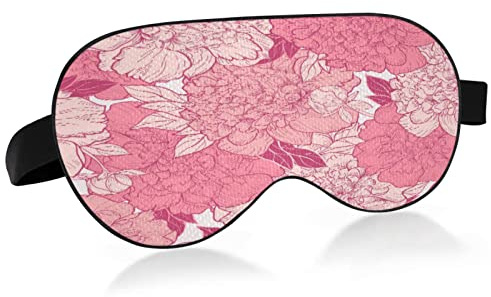 Masque de sommeil à fleurs roses pour femmes et hommes, lisse et confortable, masque pour les yeux, bandeau de nuit avec sangle réglable pour les voyages, le travail posté
