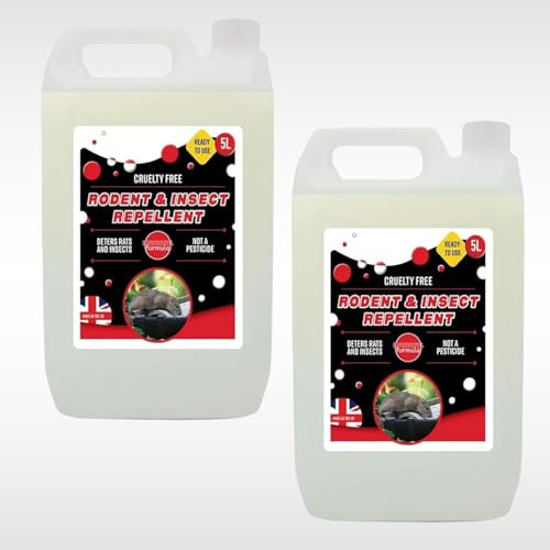 Dunnet Tools 5L Rodent and Insect Repellent Ready to Use Peppermint Oil Spray Cruelty Free Rodent Repeller for Home, Garden, Office & Garage Safe for Pets