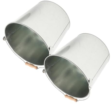 SEWOART Juego de 2 Cubos de Ceniza para Barbacoa al Aire Recipiente de Metal para Quemador de Jardín 23 Cm de Diámetro Y 18 Cm de Alto Recipiente de Almacenamiento Resistente