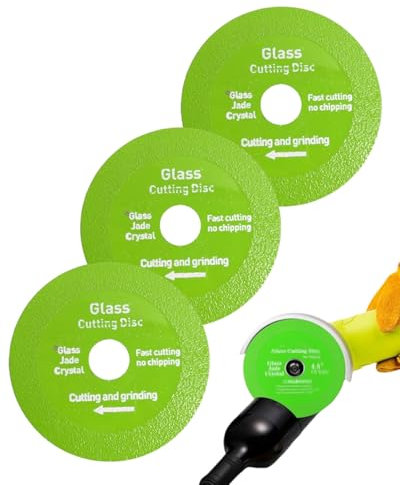 LOZTBUE 3 disques diamantés disque à tronçonner le verre de 100 mm de diamètre, diamètre intérieur de 20 mm, lame de scie diamantée pour couper les carreaux de verre