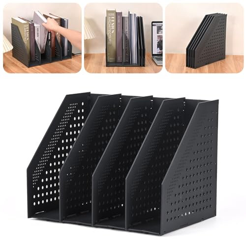 Szaboviktoria Portariviste Pieghevole A4，organizer da scrivania,da scrivania Porta Documenti Ufficio Scrivania per casa, scuola, ufficio， raccoglitore salvaspazio con 4 scomparti dal design