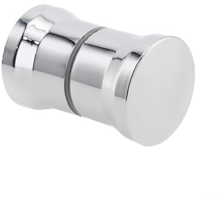 EasyByMall Manopola per porta della doccia, 2 pezzi, maniglia rotonda per porta, maniglia di ricambio per porta in vetro doccia, argento