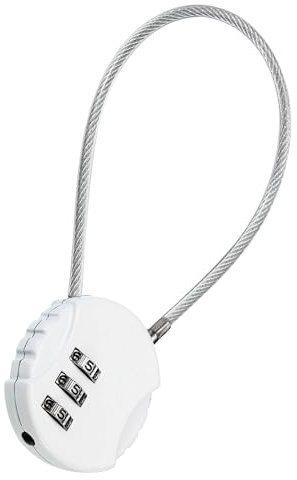 TOP-VIGOR 1 cadenas à combinaison de 20 cm, cadenas d'extérieur à 3 chiffres réinitialisable étanche avec câble métallique, cadenas antivol de 20 cm pour bagages, casier, clôture, boîte à outils, sac