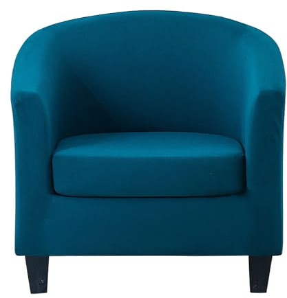 Meigeh Funda de Sillón Chesterfield Tullsta Funda de Sofa 1 Plaza Cubre Silla Club Elástica Azul Pavo