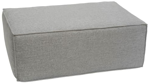 Mendler Ottomane HWC-O54, reposapiés, chaise longue, tela/textil (300 g/m²), 38 x 75 x 97 cm, gris claro