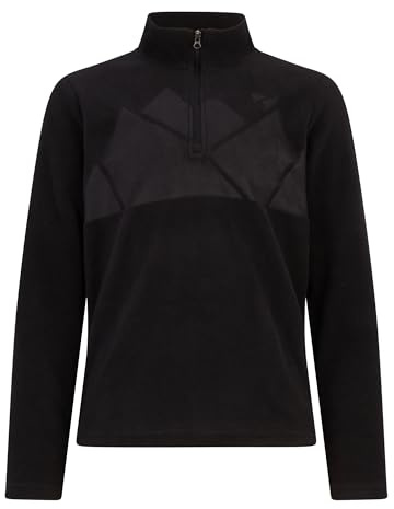 Ziener Kinder JONKI-Z Skipullover, Midlayer, Fleece-Shirt | warm, elastisch, Recycled, Black, 152