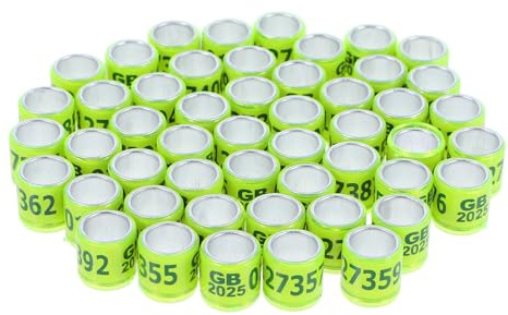 NOLITOY 50 Pezzi Anelli per Zampe Piccioni Viaggiatori in Plastica Alluminio Resistente Fasce Inamovibili per Identificazione Piccioni da Corsa Privato per Sicurezza Gara