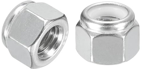 QUARKZMAN 20Pcs Dadi Esagonali Autofrenanti Con Inserti In Nylon 3/8-16, 316 Acciaio Inossidabile Dadi Autofrenanti Con Inserti In Nylon Di Fixazione Industriali, Argento&Bianco