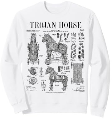 Archéologie Archéologue Cheval de Troie Drôle Vintage Brevet Sweatshirt