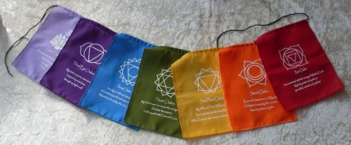 Chakra Meditation Cotton Prayer Flags Bunting - Hand Made in Bali