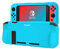 Teyomi Nintendo Switch Case Cover Protective Silicone Case Grip Cover with 2 Storage Slots for Game Cards, Shock-Absorption & Anti-Scratch (Blue)