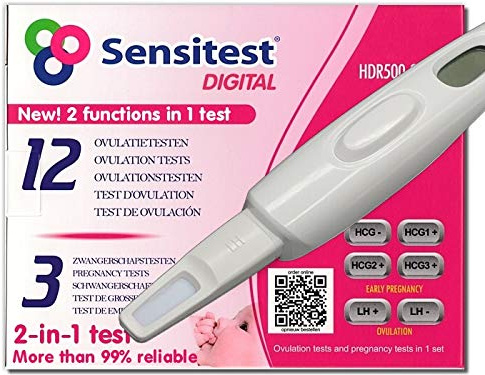 Sensitest Digital, Test de Ovulation 12 pieces, Test de Grossesse 3 pieces