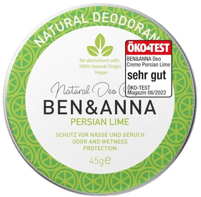 BEN & ANNA Deocreme Persian Lime - Natürliche Deocreme für Herren und Damen - Deo Creme gegen starkes Schwitzen - Vegan & Naturkosmetik - Festes Deo ohne Aluminium