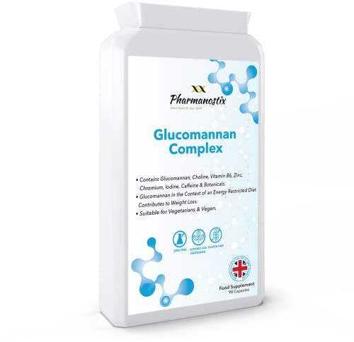 Glucomannan Complex - 3000mg - Fibre Diet Supplement Complex Capsules With Vitamin D, Chromium & Choline, Choline Contributes To Normal Lipid Metabolism (EFSA), Konjac Glucomannan - Vegetarian Formula