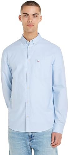 Tommy Jeans TJM REG Oxford Shirt DM0DM18335 Camisas de Vestir, Azul (Chambray Blue), S para Hombre