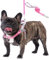 Wuffley Anti-Zug Hundegeschirr mit Leine, Hundegeschirr Kleine Mittelgroße Hunde, Geschirr Hund mit Griff und 2 Aufnähern, Reflektierendes, Leichtes Brustgeschirr Hund für Outdoor-Training（Rosa，S