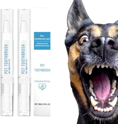 2 Pièces Pet Toothbrush Pen | 6ml Gel Réparateur Buccal pour Animaux de Compagnie | Brosse À Dents et Pâte pour Chien et chat | Brosses À Dents Blanchissantes et Nettoyantes pour Animaux de Compagnie