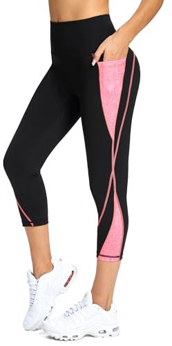 Flatik 3/4 Damen Blickdicht Sportleggings für Fitness und Laufen