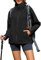 Durio Regenjacke Damen Wasserdicht Leicht Atmungsaktive Windbreaker Jacke mit Kapuze Fahrradjacke Fahrrad Sport Outdoorjacke für Frauen M Schwarz