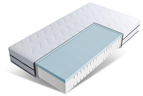 EGO HOME Materasso 90 x 200, grado di durezza H2 e H3, altezza 18 cm, materasso in schiuma fredda 2 in 1, in gel memory foam, materasso reversibile in schiuma a 7 zone, ergonomico e traspirante,