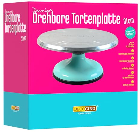 DECOCINO Drehbare Tortenplatte, Tortenteller, Drehteller