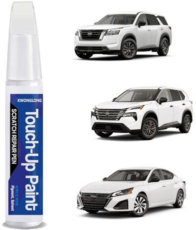 for Nissan QAK Glacier White Touchup Paint, 2-in-1 Scratch Repair Pen Exact Color Match, Car Scratch Repair Pen