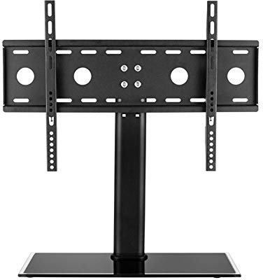 Tv-ställningsmöbler Universal vridbart bord Tv-ställ för 32 till 55 tum platt böjd skärm Höjdjusterbar piedestalfäste med bas i härdat glas Rymmer upp till 60 kg Max. 100X100/3
